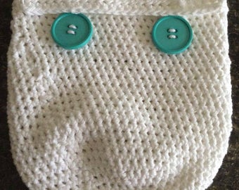 Zero-Waste Crochet White Organic Accessory Case