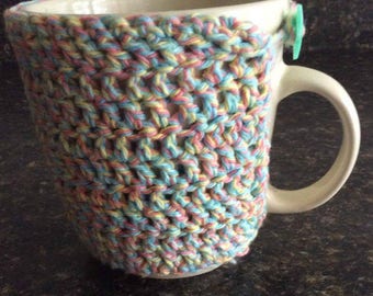 Zero-Waste Rainbow Crochet Mug Cozy