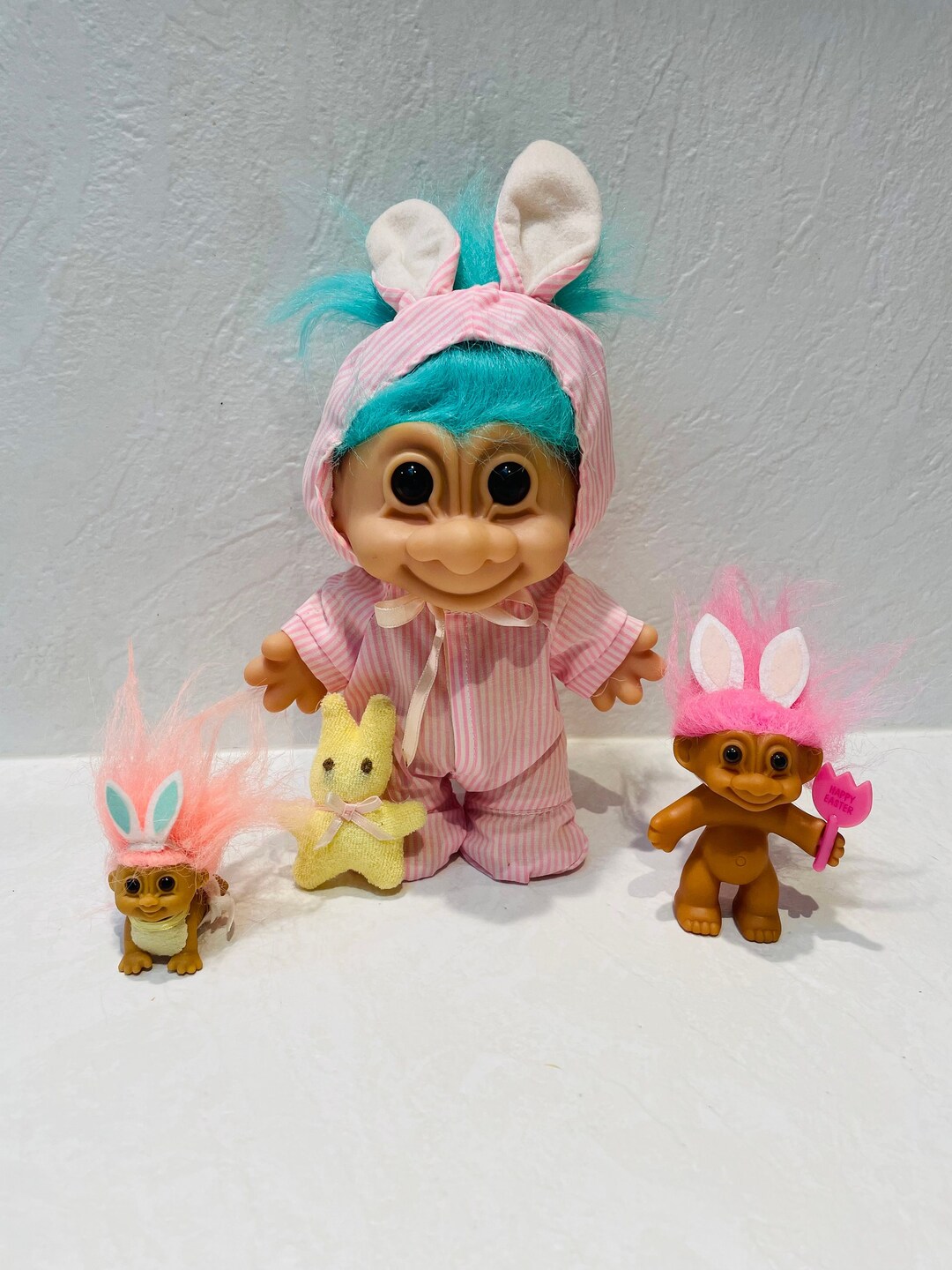 Vintage Trolls 3 Dolls Set Easter Trollsbunny Rabbit Trollsbunny Ears ...