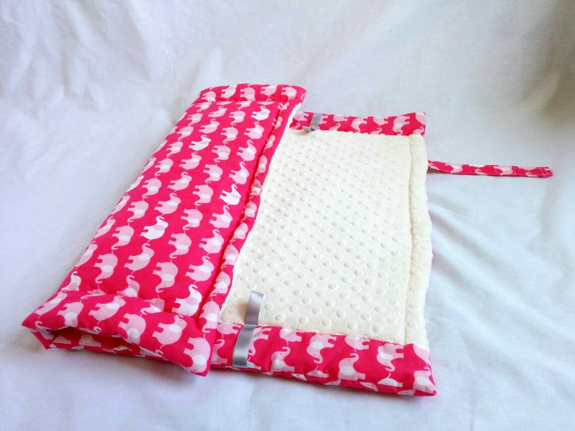 Padded Travel Play Mat for Baby Pink Elephants Floor Etsy