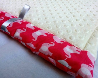 Padded Travel Play Mat for Baby, Pink Elephants, Floor Blanket, Tummy Time