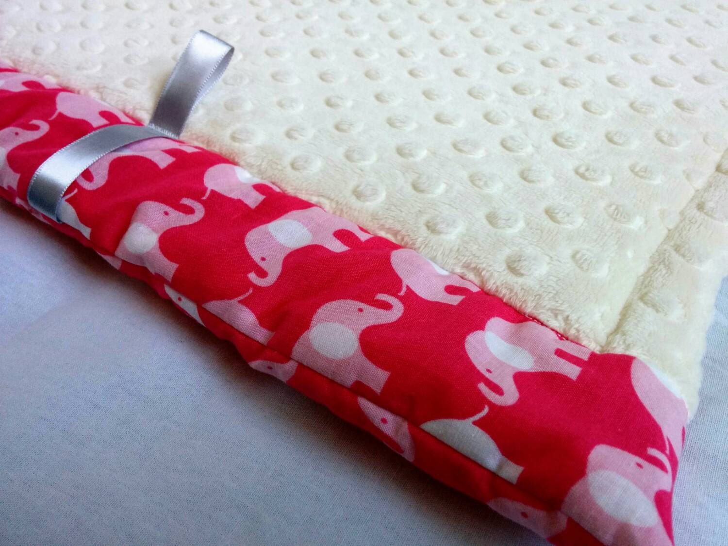 Padded Travel Play Mat for Baby Pink Elephants Floor Etsy