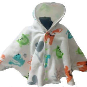 Hooded Woodland Animals Fleece Winter Car Seat Poncho