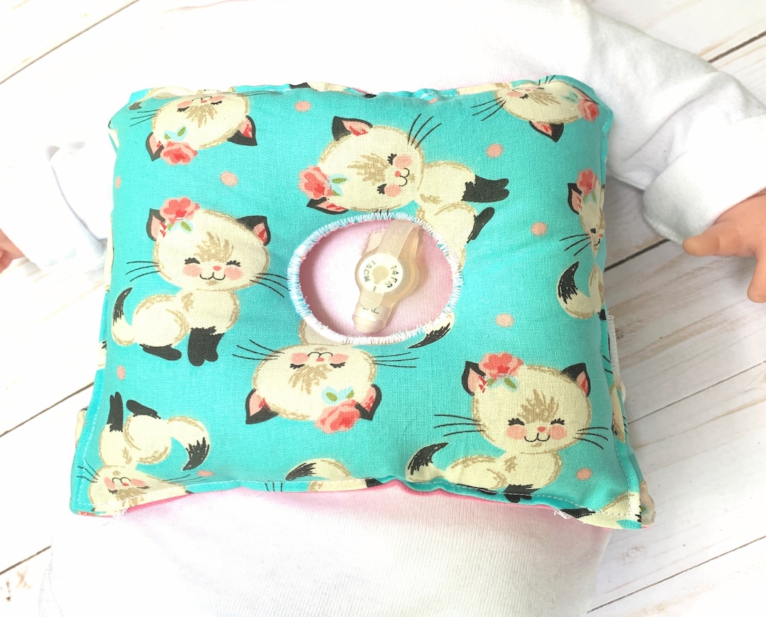 Kitten Tummy Time Pillow Belly Band Gtube Pillow G Tube Etsy