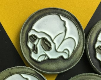 Handmade ceramic skull magnet
