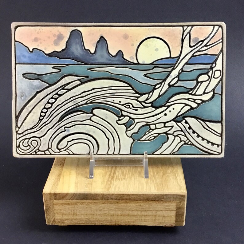 Handmade Ceramic Landscape Art Tile Etsy
