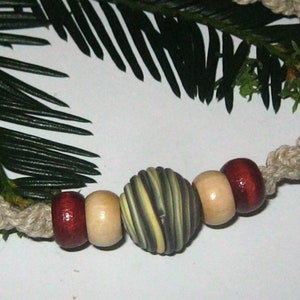 Hemp Necklace, Earthy, Beaded Hemp Necklace image 1