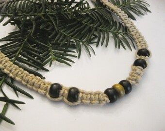 Hemp Necklace, Beaded Hemp Necklace, Unisex Hemp Jewelry