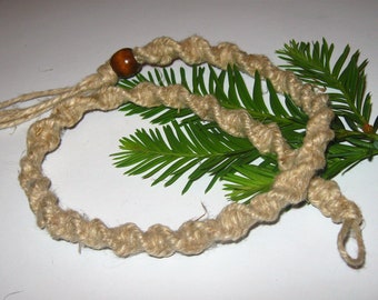 Hemp Necklace, All Natural Hemp, Rugged, Earthy, Boho, Hippie, Basic, Traditional