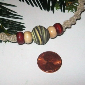 Hemp Necklace, Earthy, Beaded Hemp Necklace image 4