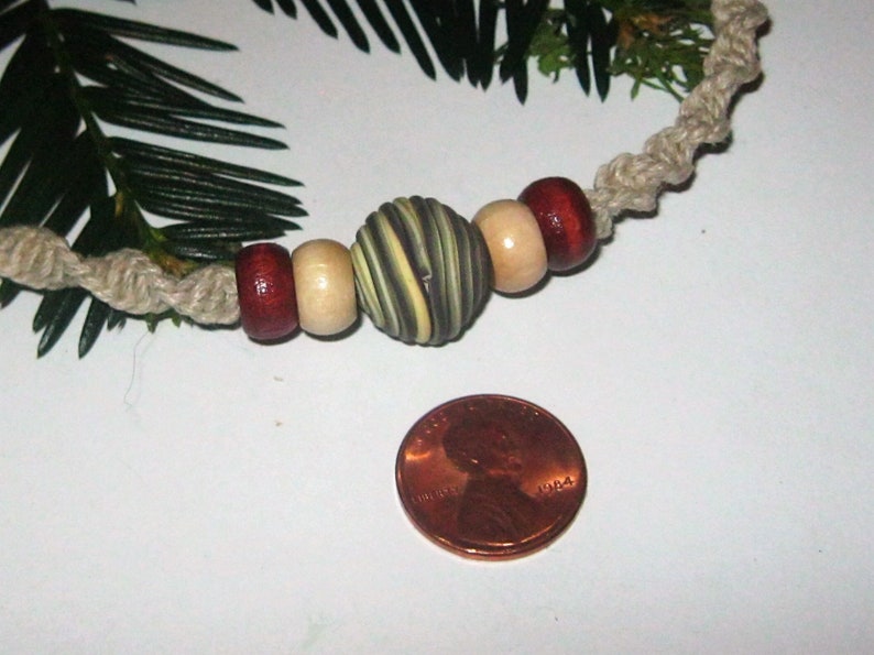 Hemp Necklace, Earthy, Beaded Hemp Necklace image 4