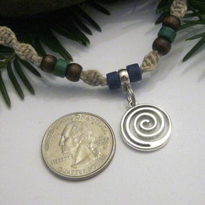 Hemp Necklace, Circle of Life, Infinity Spiral Pendant, Unisex Hemp Jewelry image 6