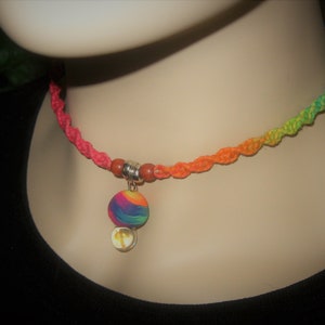 Shroom, Mushroom Necklace, Rainbow Necklace, Rainbow Shroom, Hemp Necklace, Hippie, Boho image 7