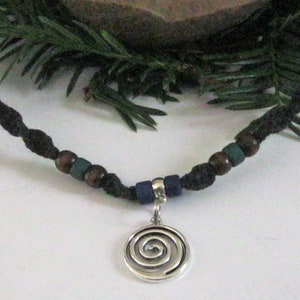 Hemp Necklace, Circle of Life, Infinity Spiral Pendant, Unisex Hemp Jewelry image 8