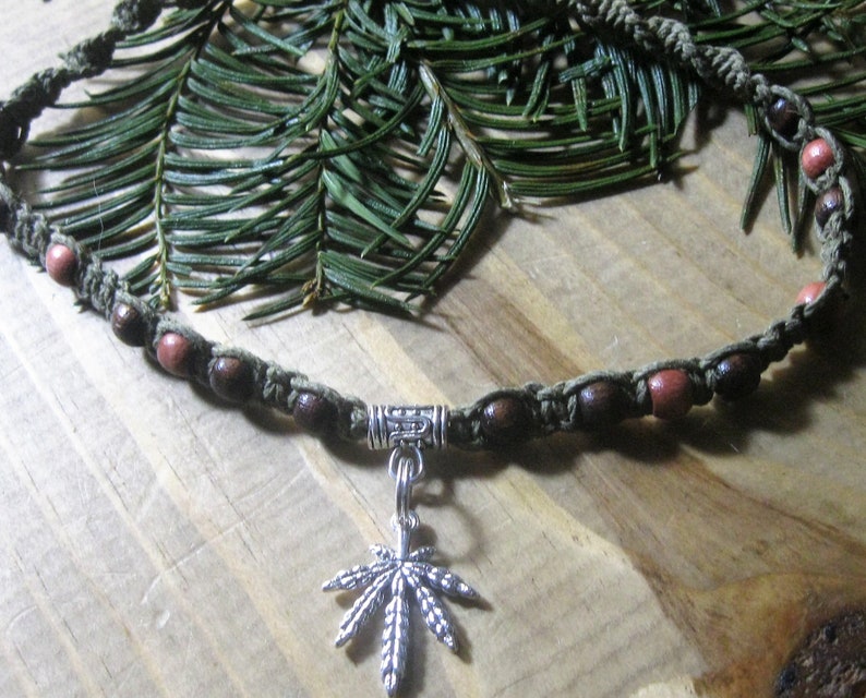 Weed Jewelry Hemp Necklace Pot Leaf Necklace Earthy Hemp Jewelry