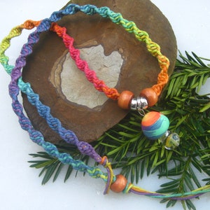 Shroom, Mushroom Necklace, Rainbow Necklace, Rainbow Shroom, Hemp Necklace, Hippie, Boho image 3