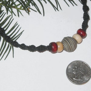 Hemp Necklace, Earthy, Beaded Hemp Necklace image 5