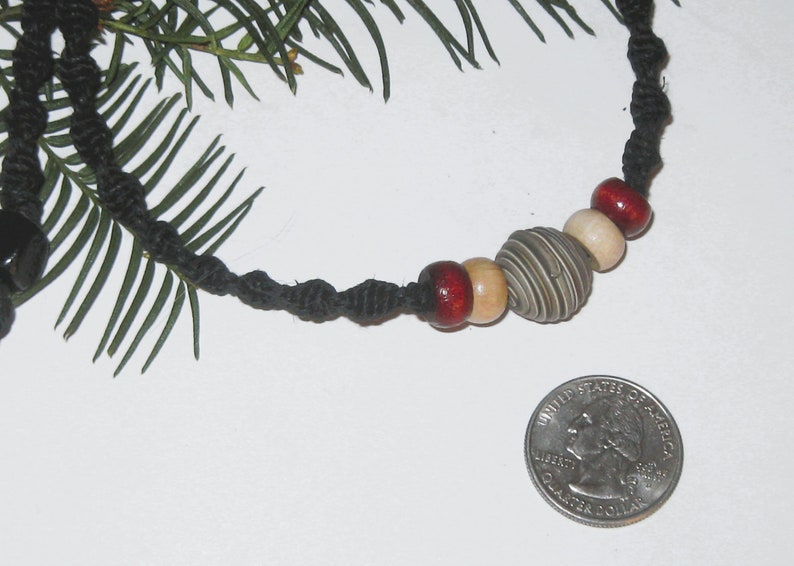 Hemp Necklace, Earthy, Beaded Hemp Necklace image 5