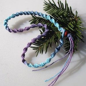 Hemp Necklace, Lavender Blues, Pendant Adaptable