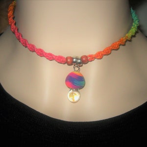 Shroom, Mushroom Necklace, Rainbow Necklace, Rainbow Shroom, Hemp Necklace, Hippie, Boho image 9