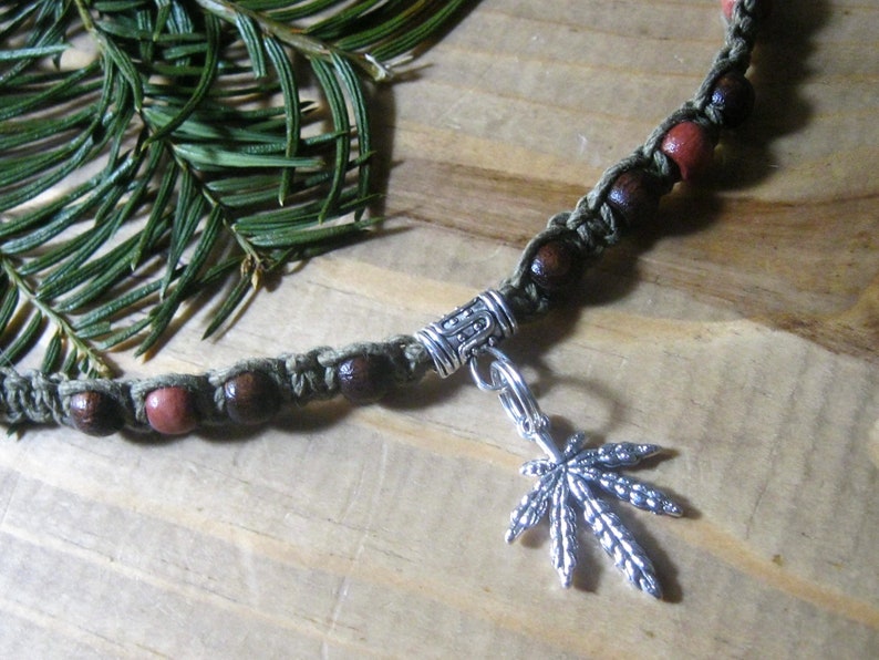 Weed Jewelry Hemp Necklace Pot Leaf Necklace Earthy Hemp Jewelry