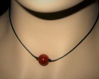 Carnelian, Positive Energy, AAA Quality Crystal, Adjustable Black Cord Necklace