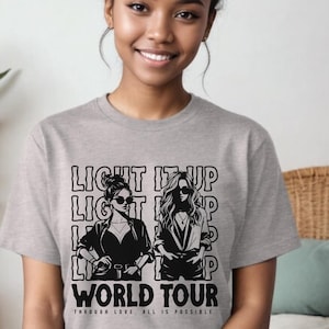 Crescent City Inspired Tee, Light it up World Tour Shirt, Unisex T-Shirt Gift, Bryce and Danika Fanwear, Sarah J Maas Merch, Licensed Seller image 1