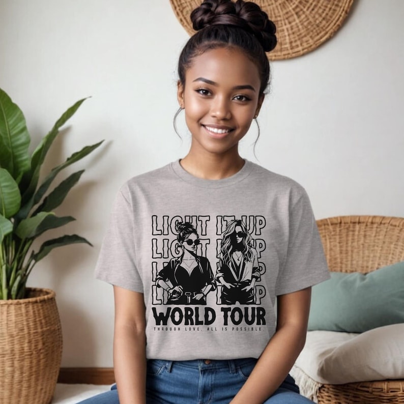 Crescent City Inspired Tee, Light it up World Tour Shirt, Unisex T-Shirt Gift, Bryce and Danika Fanwear, Sarah J Maas Merch, Licensed Seller image 1