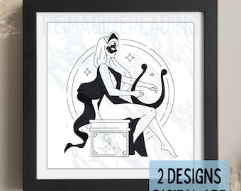 Nesta Archeron Dread trove digital art | Acosf Nesta and Cassian | Sarah j Maas merch