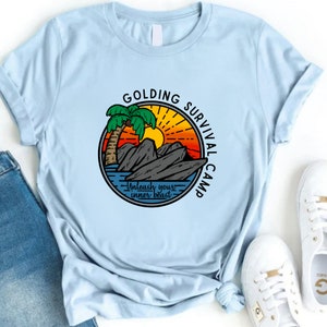 Herr der Fliegen T-Shirt | William Golding Survival Camp Unisex Kurzarm T-Shirt | T-Shirt für Englischlehrer