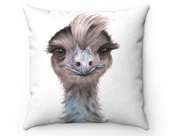 Artist Designed Vegan Suede Ostrich Cushion