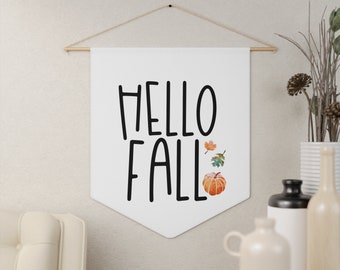 Hello Fall Hanging Pennant, Fall Decorations, Autumn Decorations, Hanging Wall Art Signs,