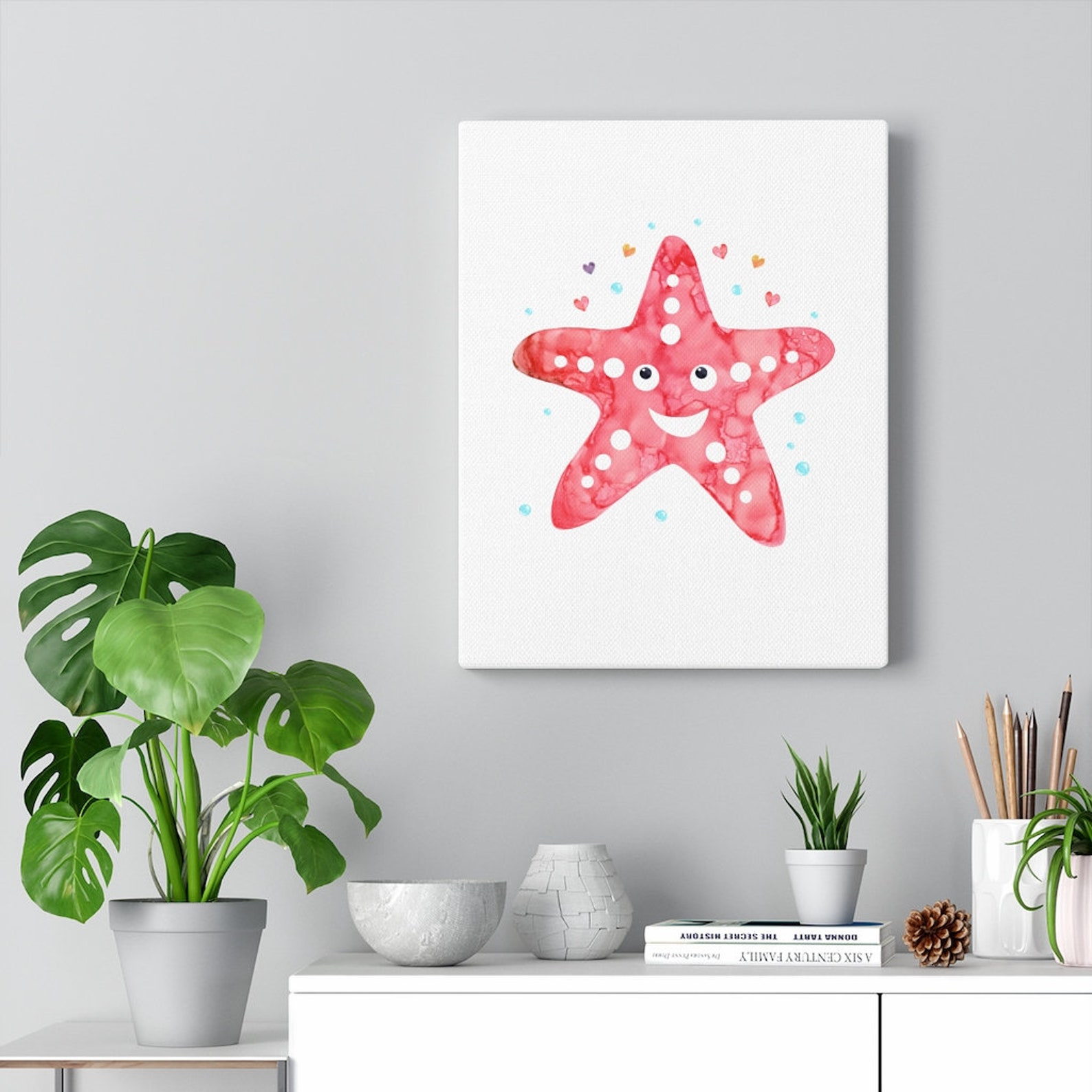 Starfish Canvas Wall Art Alcohol Ink Art Sea Animal Art Etsy