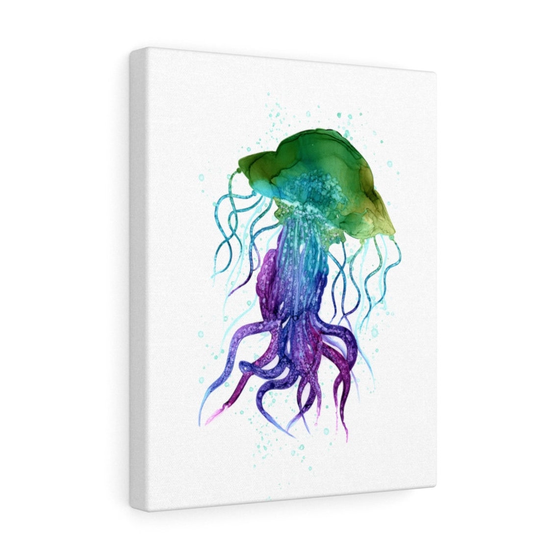 Jellyfish Canvas Wall Art Abstract Alcohol Ink Art Fish Art Etsy