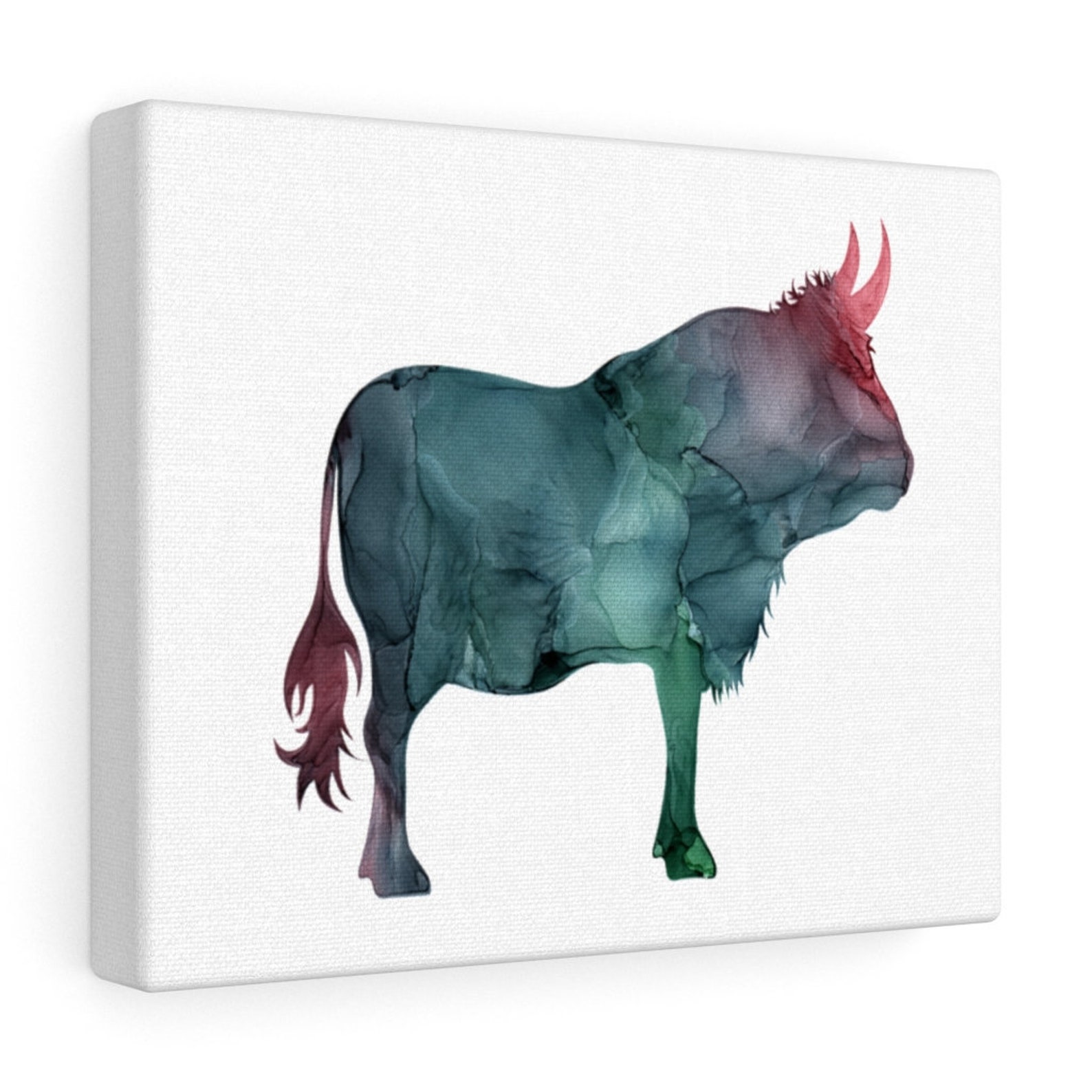 Bull Canvas Wall Art Abstract Alcohol Ink Art Bull Art Etsy