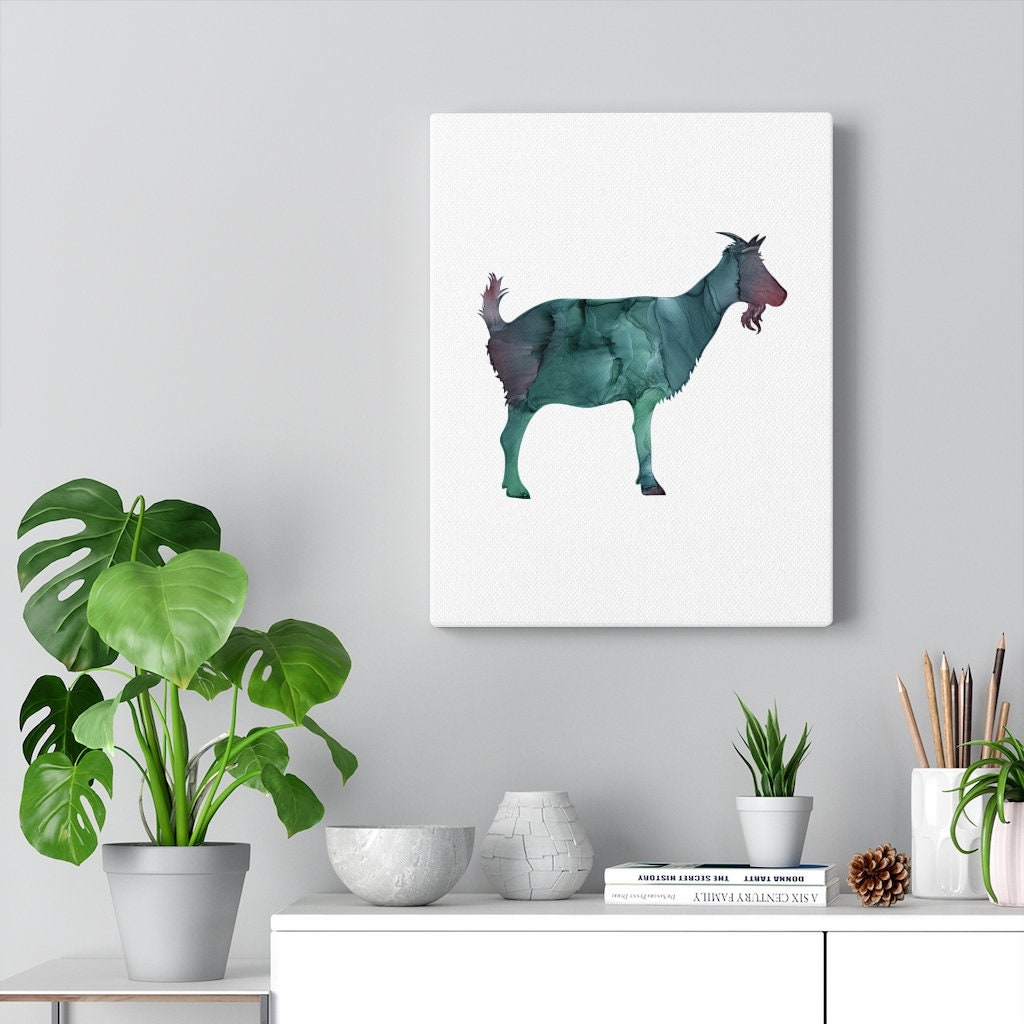 Goat Canvas Wall Art Abstract Alcohol Ink Art Goat Art Etsy