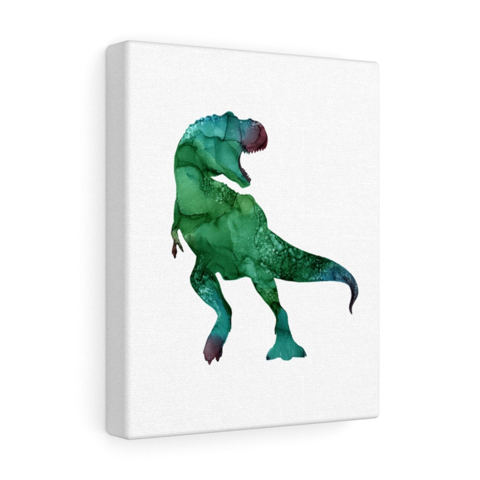 Dinosaur Canvas Wall Art Abstract Alcohol Ink T Rex Etsy