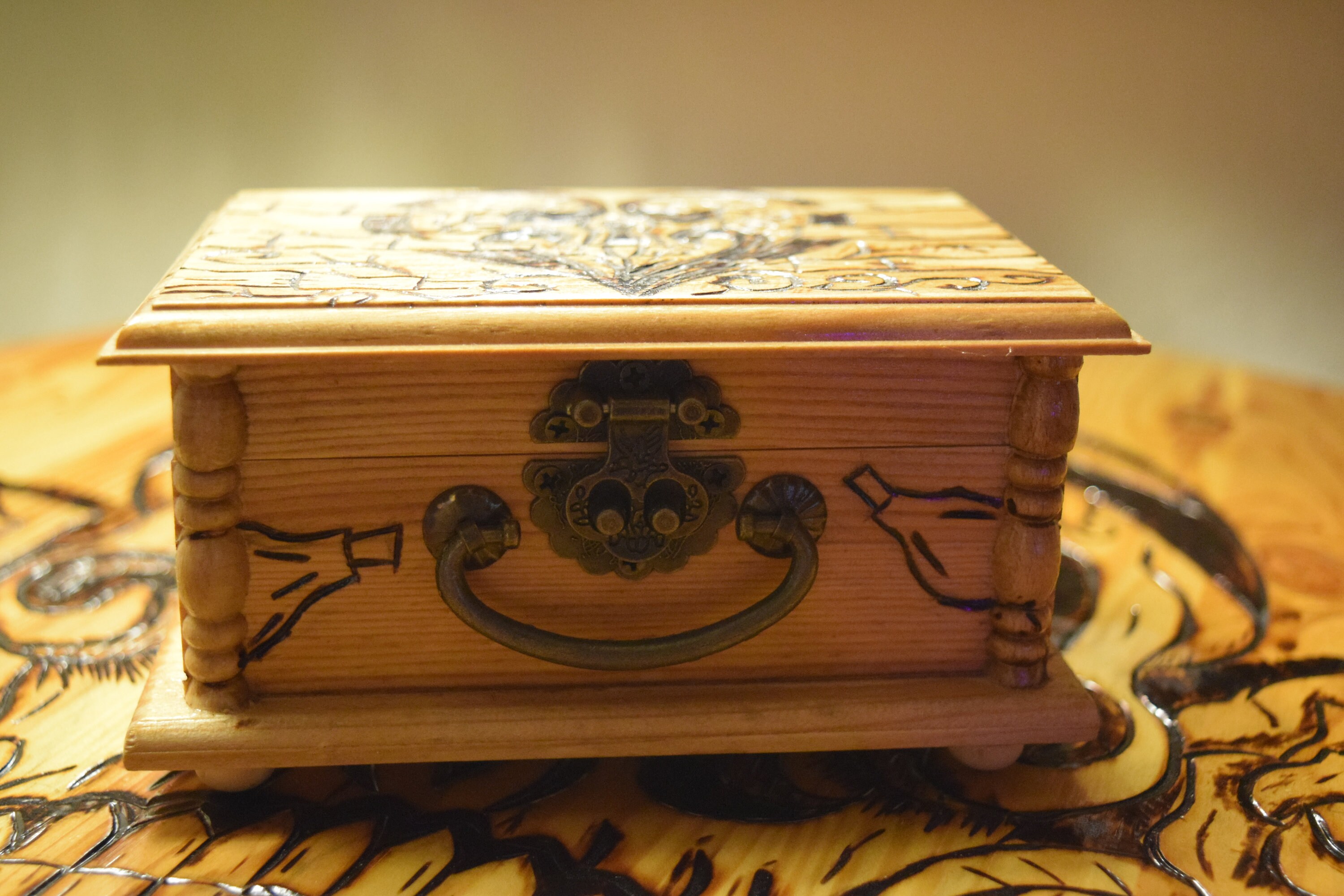 Davy Jones Music Box Jewelry Music Box Wood Music Box Engraved Music