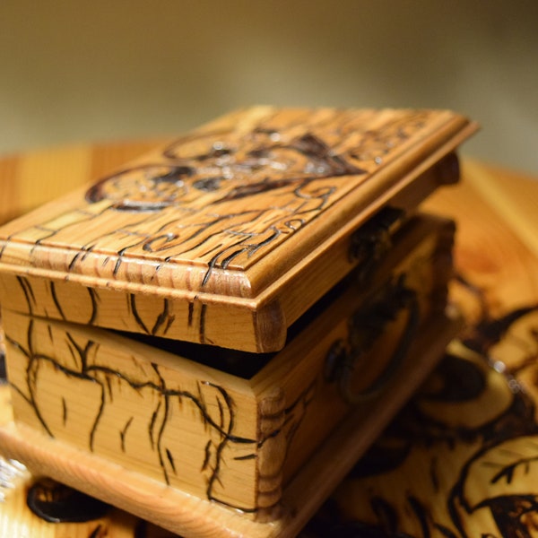 Davy Jones Music Box | Jewelry Music Box | Wood Music Box | Engraved Music Box | Wood burned | Music Box