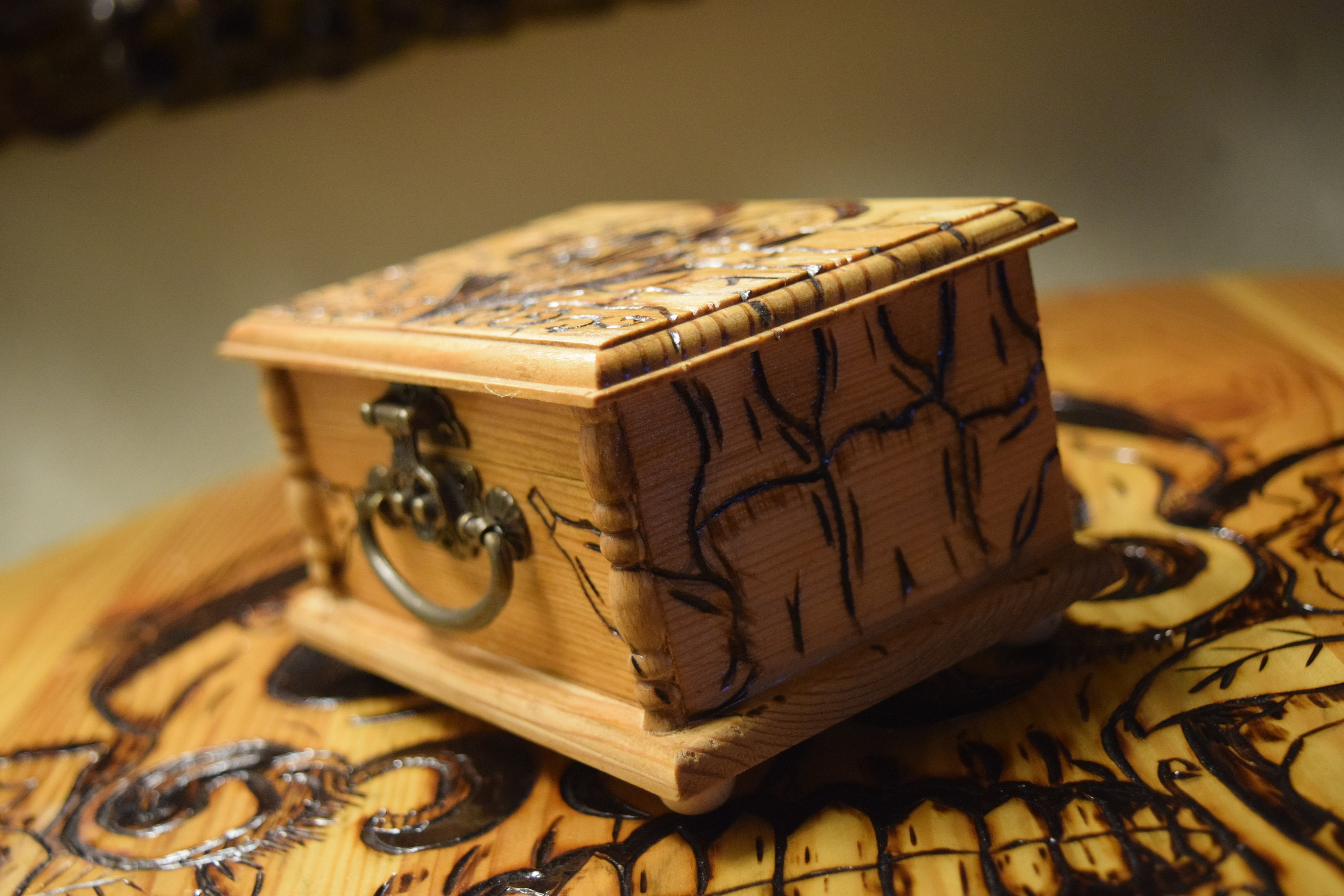 Davy Jones Music Box Jewelry Music Box Wood Music Box Engraved Music