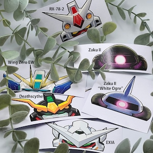 Mobile Suit Mini Peeker Stickers for Car, Laptop, YOUR FACE (jk)