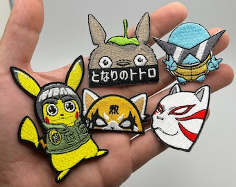 Embroidered Anime Iron-On Patches for Jacket, Shirt, Hat - Free Shipping!