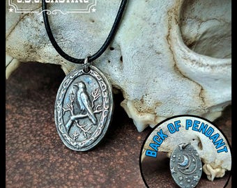 Victorian Raven Pendant