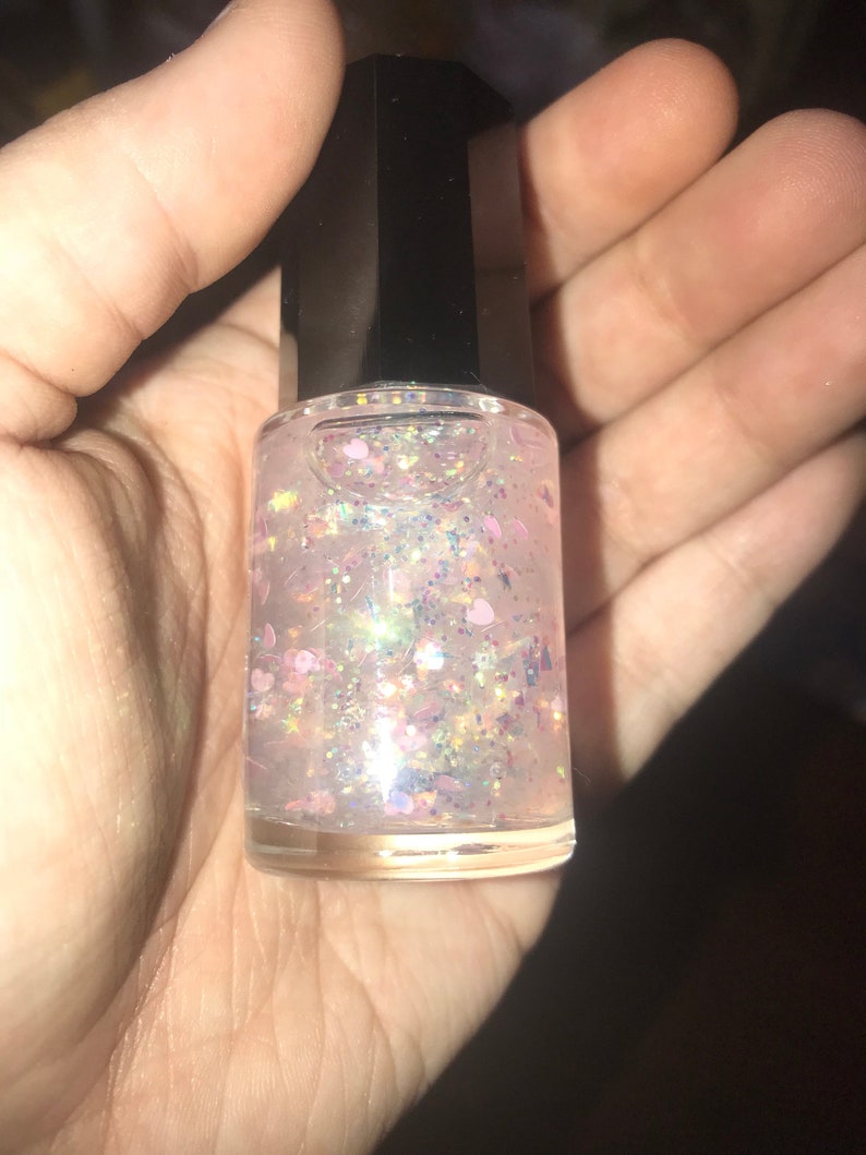Girly Glitter Bomb Nail Polish Pink Nail Lacquer Princess Etsy