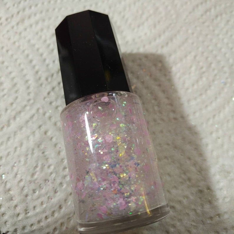 Girly Glitter Bomb Nail Polish Pink Nail Lacquer Princess Etsy