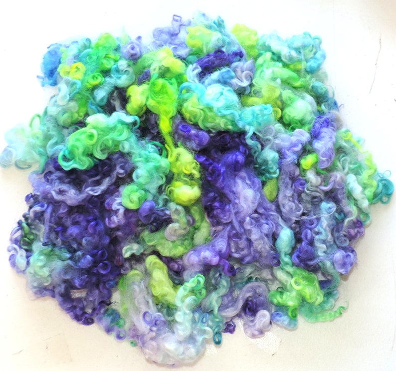 Cotswold Fleece Curly Locks Hand Dyed 1 Oz Purple Green Etsy