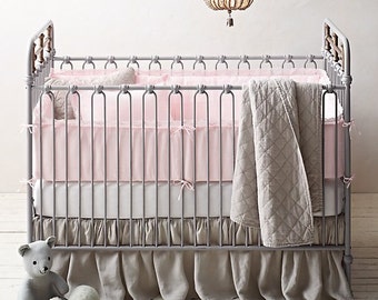 Beautiful Rustic Natural Burlap Crib Skirt 28 Wide 52 Etsy