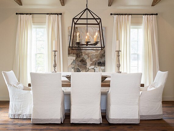 Pair Ivory European Linen Curtains Panel 52inches Etsy