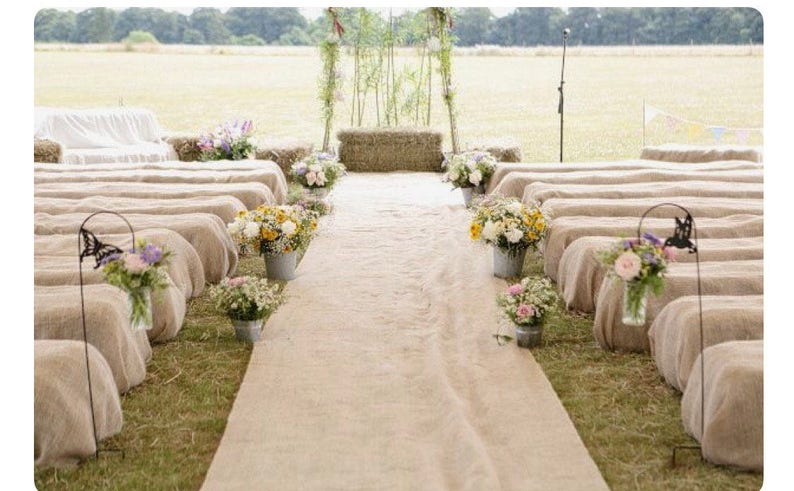 40 Inches Wide Natural Wedding Burlap Rustic Aisle Etsy