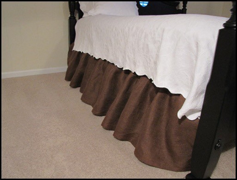 60x80 Queen Size Bed Skirt /natural Burlap Bedding / Nursery Etsy